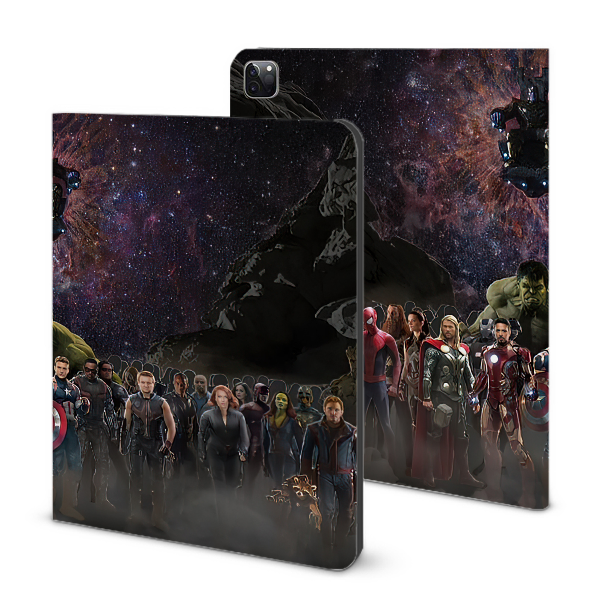 （画像用） アベンジャーズ The Avengers IPad ケース ブック型 PUレザー TPU 耐衝撃 軽量 薄型 ペン収納なし 全面保護 IPad 各モデル対応